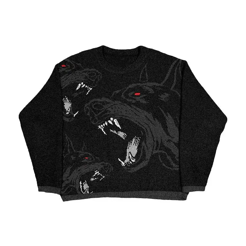Butterfly Anime Girl Knitwear Sweater Pullovers 2024 Winter Harajuku Y2k Vintage Men's Jumpers Wool Women's Sweater Sweatshirts