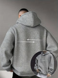 Fleece-Lined Kangaroo Pocket With Fashionable Pattern Design，Micro-Elastic Knitted Fabric，Comfortable Casual Hooded Sweatshirt，
