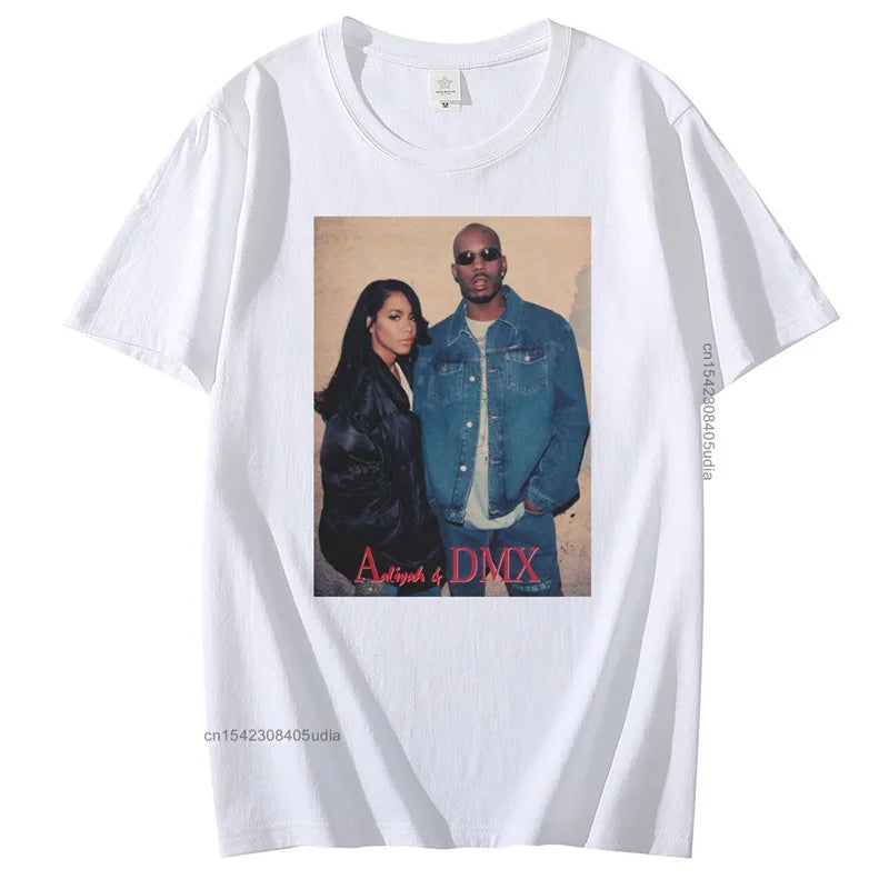 Fashion Summer Dmx and Aliyah Vintage T Shirt Anime T-Shirt Men Women Harajuku Casual Hip Hop Short Sleeve Tops Tees T Shirt