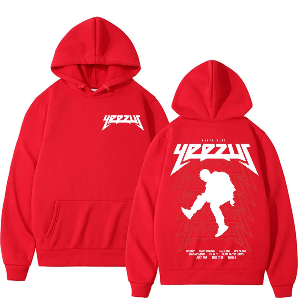 Rapper Kanye West Yeezus Tour Album Merch Hoodie Men Clothing Hip Hop Harajuku Sweatshirt Unisex Casual Fleece Hoohed Streetwear