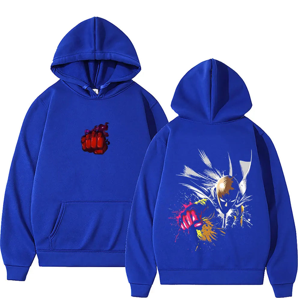 Anime One Punch Man Saitama Graphic Hoodie Men Women Casual Fleece Cotton Sweatshirt Male Cosplay Oversized Pullover Tracksuit