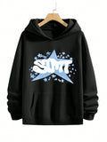 The new men's hooded sweatshirt for Spring and Autumn is casual fashionable and comfortable with 3D star pattern printing