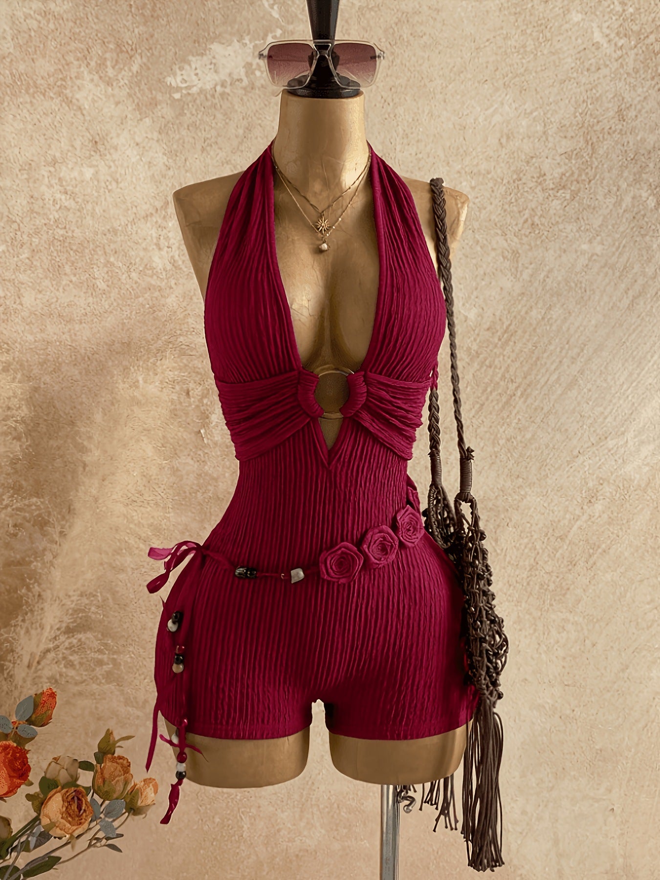 Womens Backless Knitted Bodycon Dress