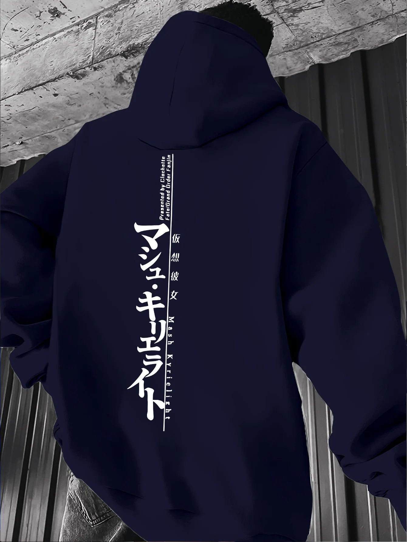 Mens Fashion Casual Style Hooded Sweatshirt Harajuku Male Tops Fashion Streetwear Hoodie Japanese Letter Pattern Men's Hoodie