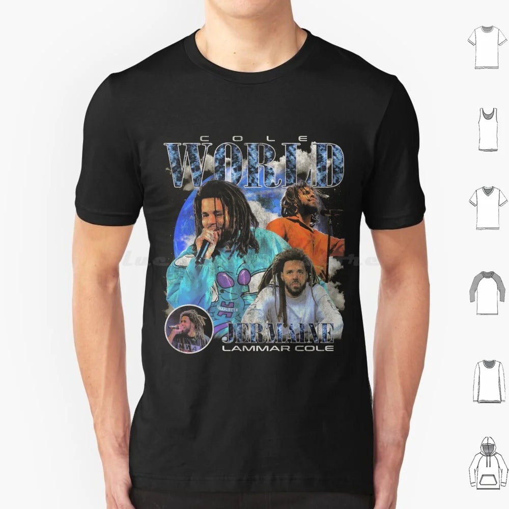 Jermaine Lamarr Cole Vintage Bootleg Graphic Fans Made T Shirt Big Size 100% Cotton J Cole Jermaine Lamarr Cole Hip Hop Rapper