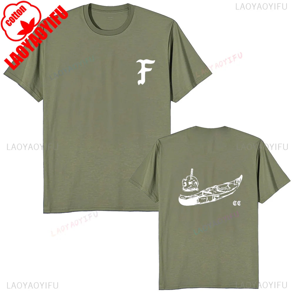 Forward Observations Group Canoe Club Custom Print  T-shirt Skeleton Vintage Hoodies Streetwear Male Casual Oversized tee