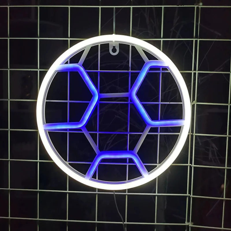 2026 Football Trophy Neon Sign Soccer USB LED Lights for Bar Gaming Room Bedroom Decoration Soccer Fans Gift Art Wall Light