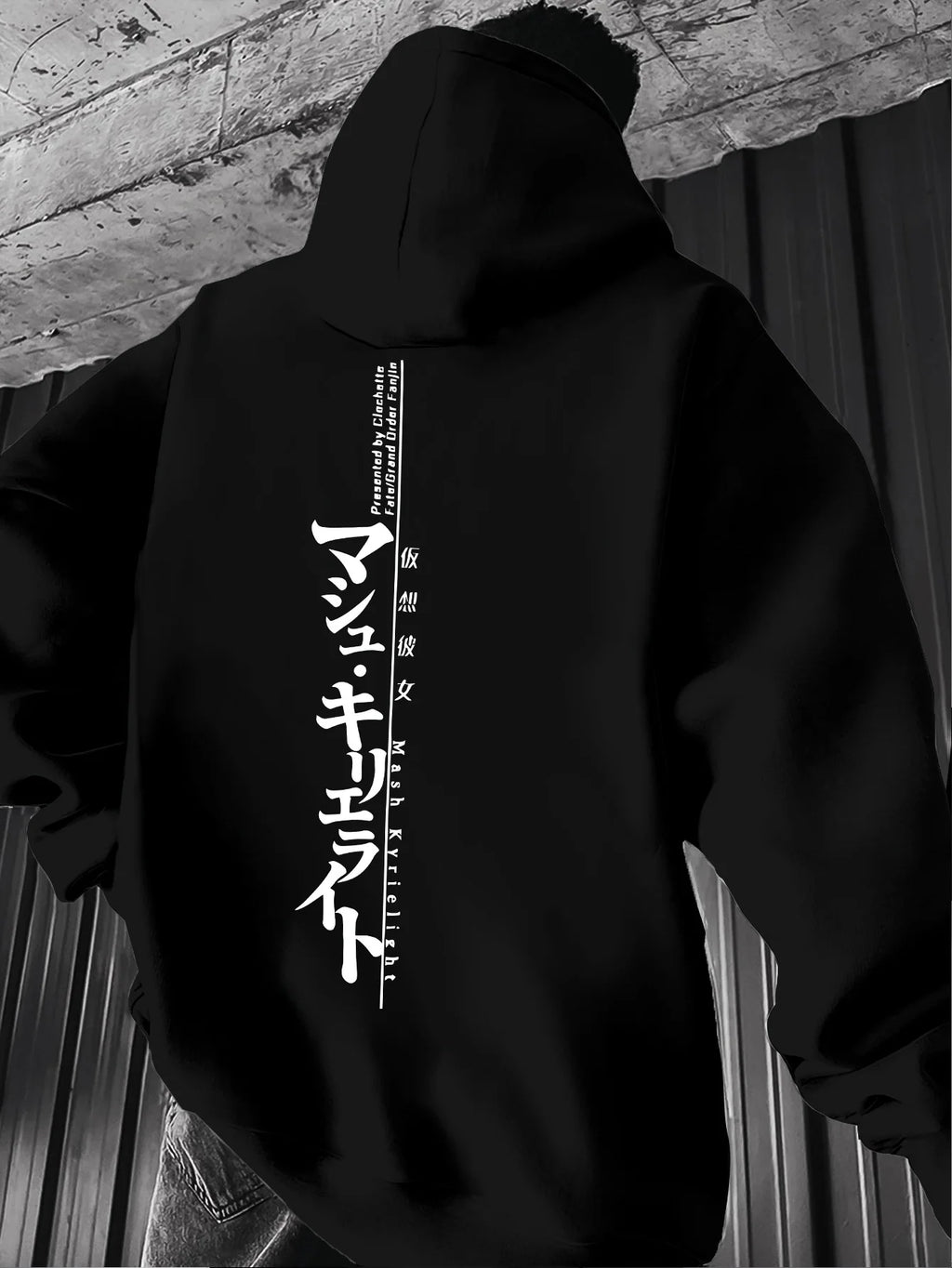 Mens Fashion Casual Style Hooded Sweatshirt Harajuku Male Tops Fashion Streetwear Hoodie Japanese Letter Pattern Men's Hoodie