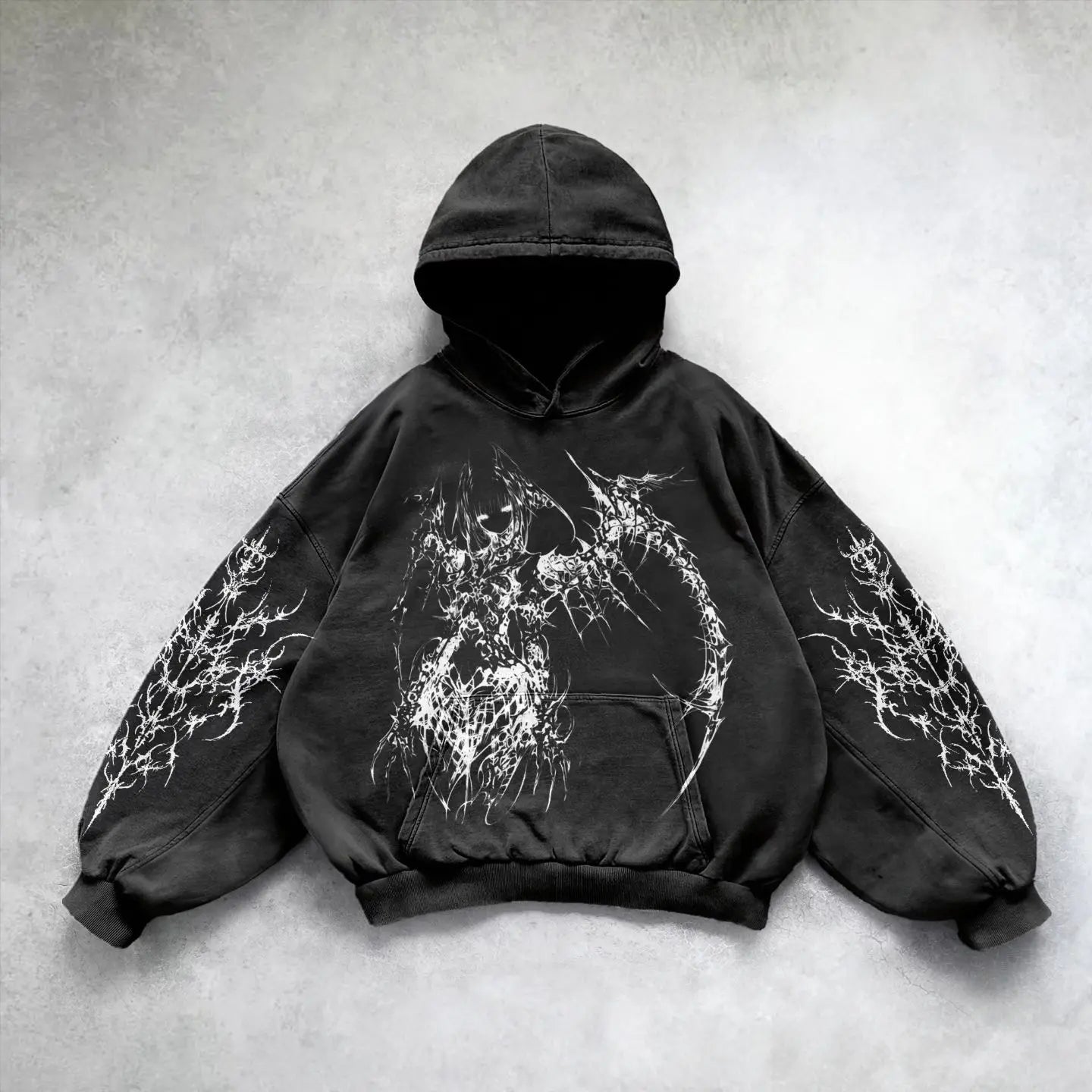 Harajuku Y2k Angel Pattern Hoodie Tops Oversized Hoodies Women Goth Streetwear Sweatshirt Tracksuit Men Couples Gothic Clothes