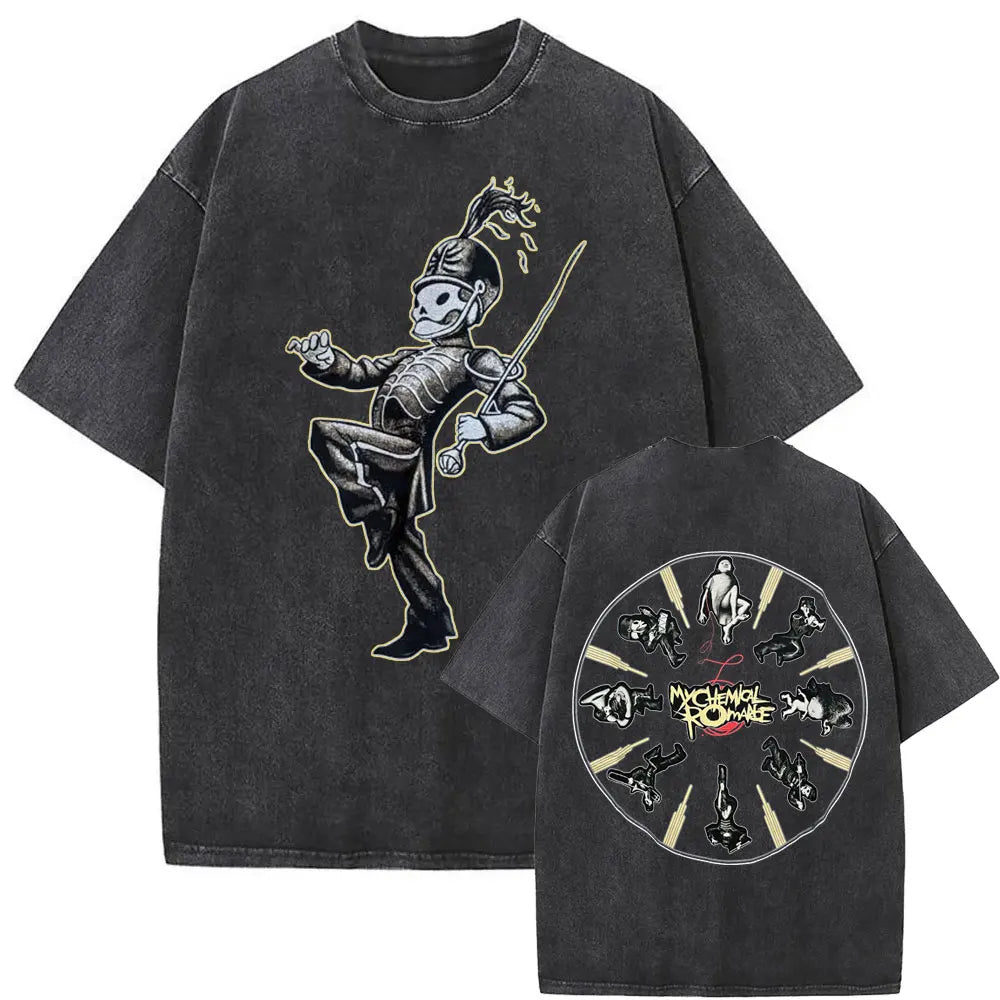 Washed Vintage Rock Band My Chemical Romance The Black Parade Tour 2025 T-shirt Men Women Fashion Punk Emo Oversized T Shirts