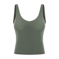 Women Waist-Length Tank Top V-neck 4-way Stretch Sweat-wicking Yoga Shirt With Removable Cups U-Back Workout Vest