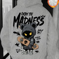 2026Autumn and Winter Men's Casual Street Hooded Sweatshirt-Hand-painted Cartoon HumanFigure Letter Pattern Printed Hooded Shirt