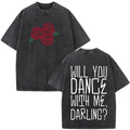 Bruno Mars The Romantic Tour 2026 Print Vintage Washed T-shirt Man Woman Fashion T-shirts Cotton Loose Casual Oversized T-shirts