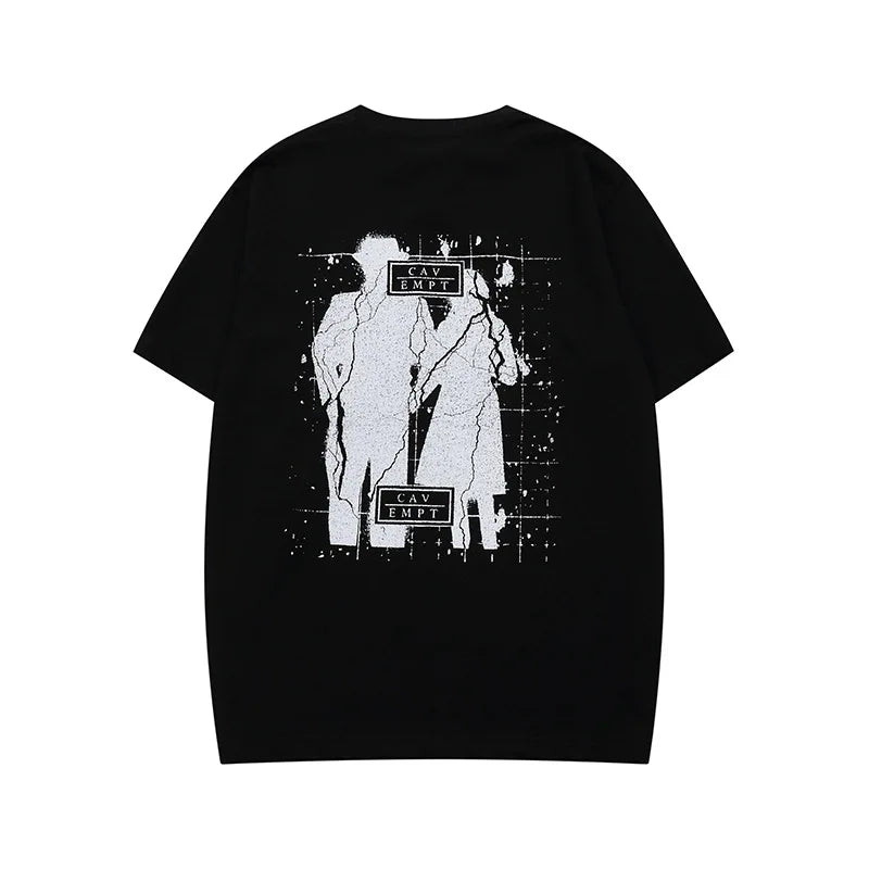 Japanese Trend Brand CAV EMPT T-shirts Simple Line Drawing Letter CE Pattern Print Loose Casual Cavempt  Short Sleeve