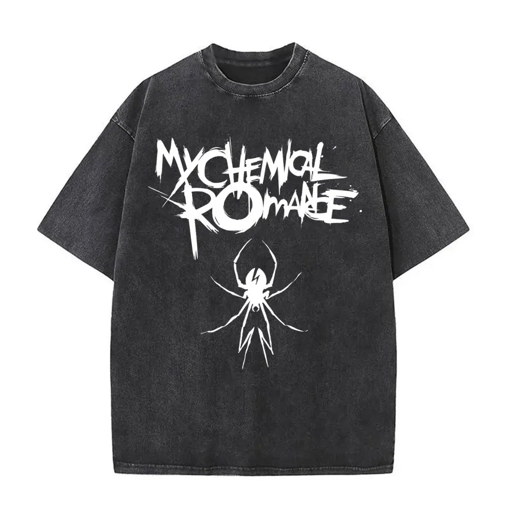 Washed Vintage Rock Band My Chemical Romance The Black Parade Tour 2025 T-shirt Men Women Fashion Punk Emo Oversized T Shirts