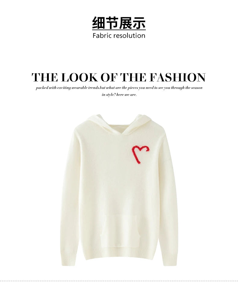 New 100% Merino Wool Pullover For Men Thick Jacquard Sweater Knit Autumn Winter Hoodie Long Sleeves Soft Casual Top