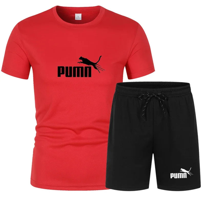 2026 summer hot selling men's clothing set fashionable short sleeved set casual sports set T-shirt+shorts two-piece set