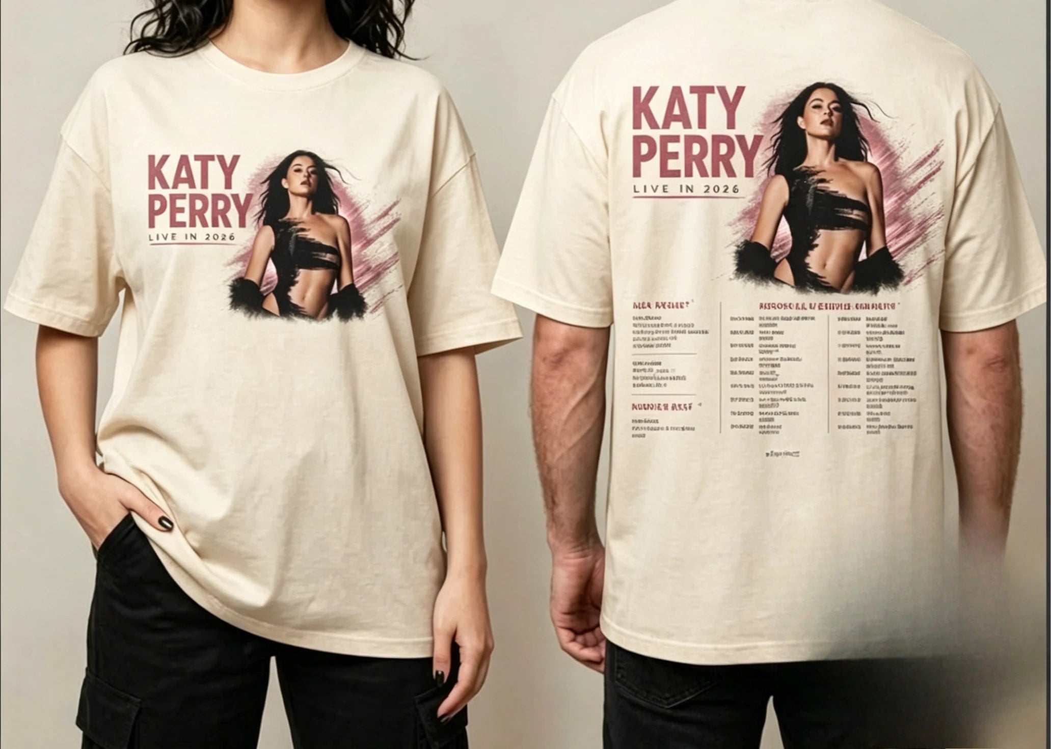 Katy Perry Live In 2026 Schedule Tour Dates T Shirt Men/women 2026 summer new Fashion Men's T-shirt Casual Streetwear Hip Hop