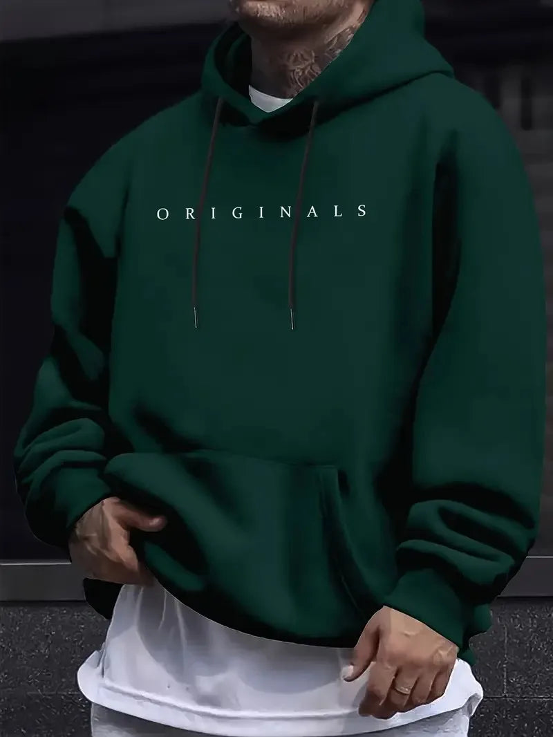 The new men's hooded sweatshirt for Spring and Autumn 2025 is casual fashionable and soft with 3D letter pattern printing