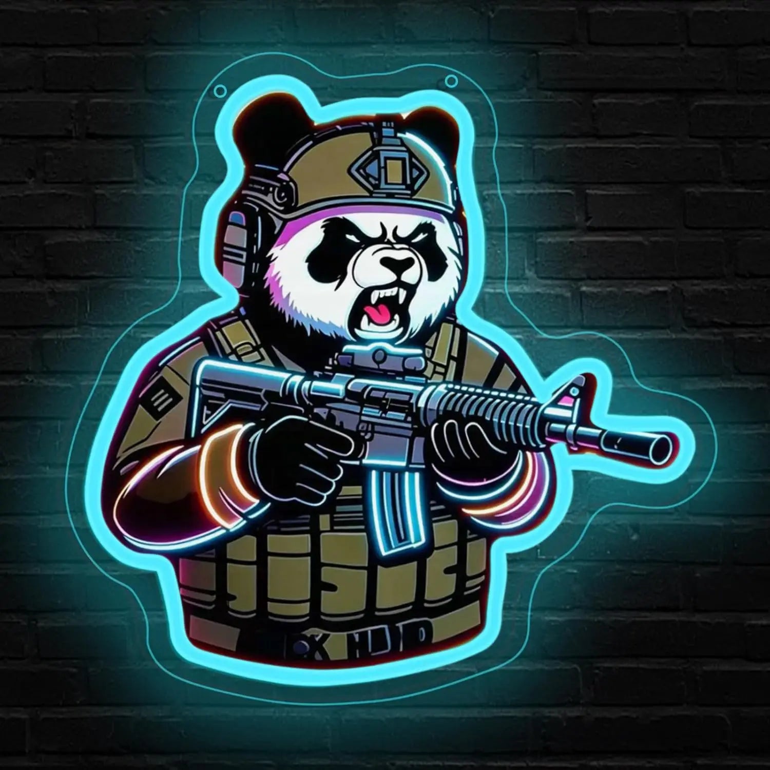 Tactical Panda Neon Sign USB Powered LED Light for Sport Club Playroom Party Kids Room Gaming Room Bedroom Decoration Gift