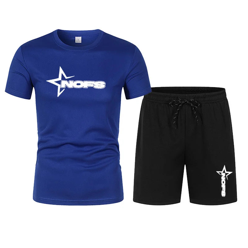 2026 men's summer T-shirt shorts suit, men's breathable sportswear suit, casual fashion short-sleeved T-shirt suit
