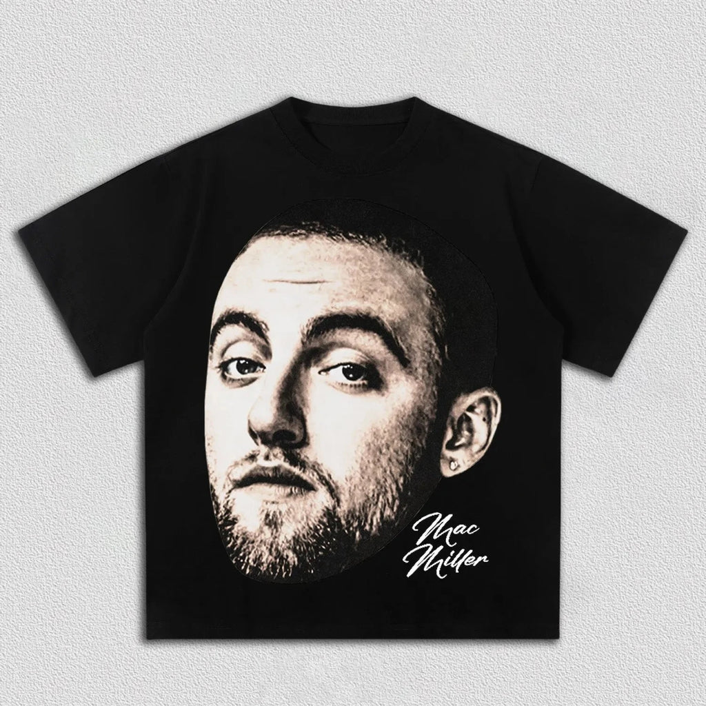 Mac Miller Portrait Graphic T-Shirt Men Women Hip Hop Rapper Fan Casual Streetwear Short Sleeve Tee