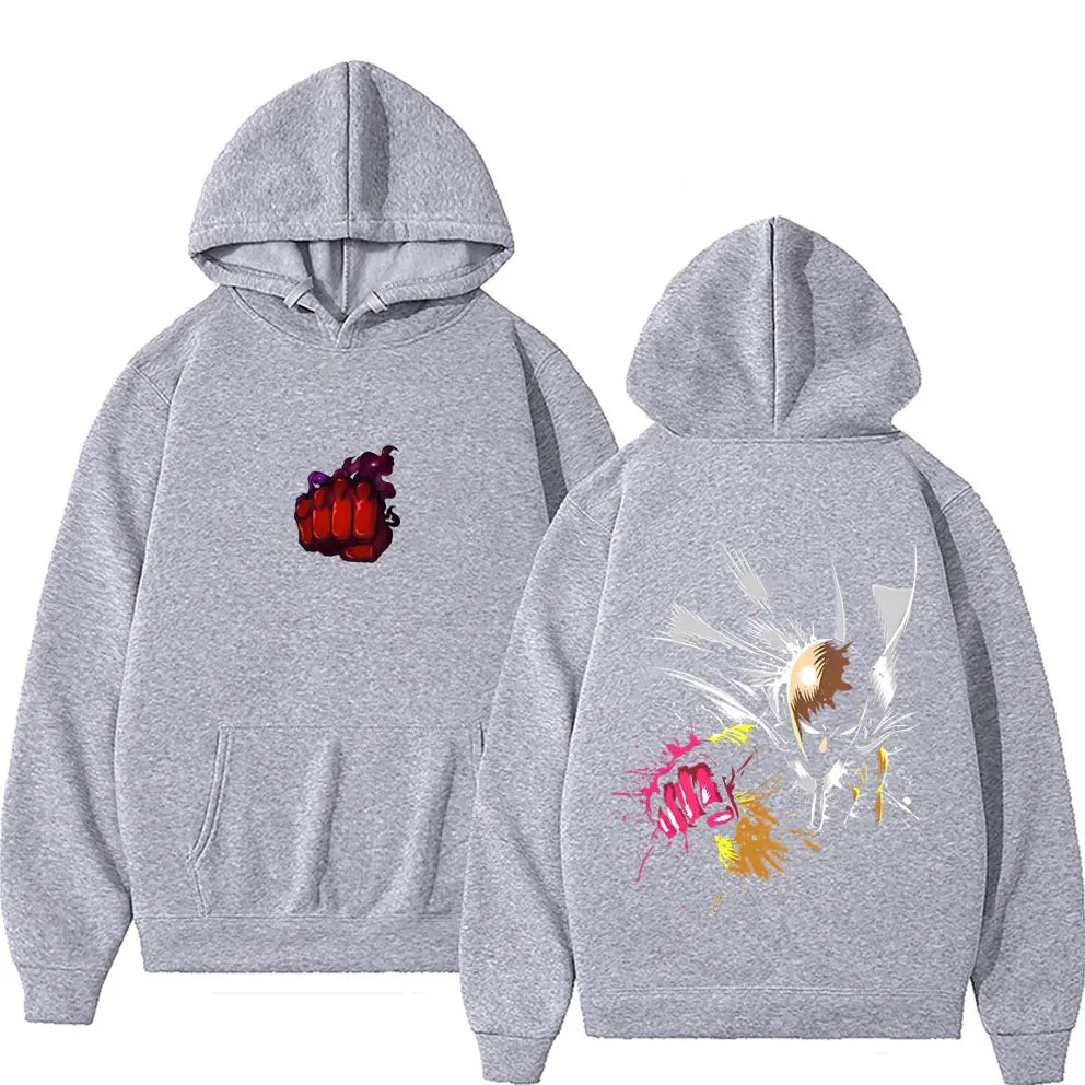 Anime One Punch Man Saitama Graphic Hoodie Men Women Casual Fleece Cotton Sweatshirt Male Cosplay Oversized Pullover Tracksuit