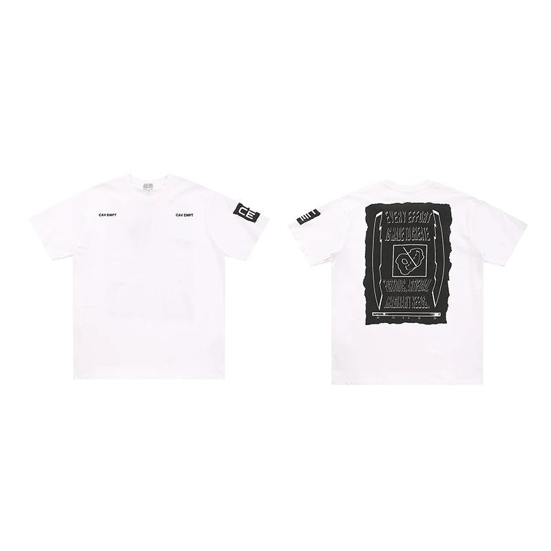 Cav Empt Japanese-style Trend Short-sleeved T Shirt Vintage Creative Print C.E Men's Women Round-neck T-shirts