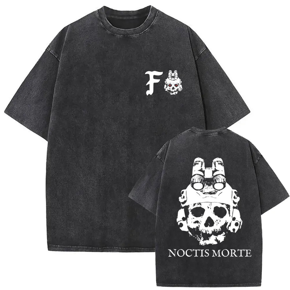 Forward Observations Group Vintage Washed T-shirt Skeleton Graphic T Shirts Men Women Fashion Oversized T-shirts Male Streetwear
