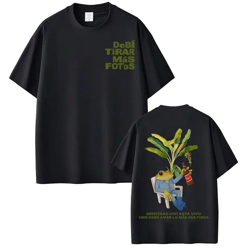Rapper Bad Bunny T-shirt Debi Tirar Mas Fotos DTMF World Tour T Shirts Men's Women Fashion Vintage Hip Hop Streetwear T-shirts