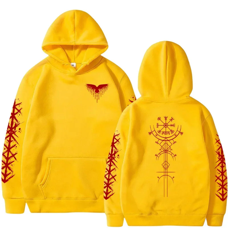 Autumn Winter Hot Sale Men's Hoodie High Grade Ancient Viking Rune Pattern Sweatshirt Male Home Outdoor Comfort Warm Casual Coat
