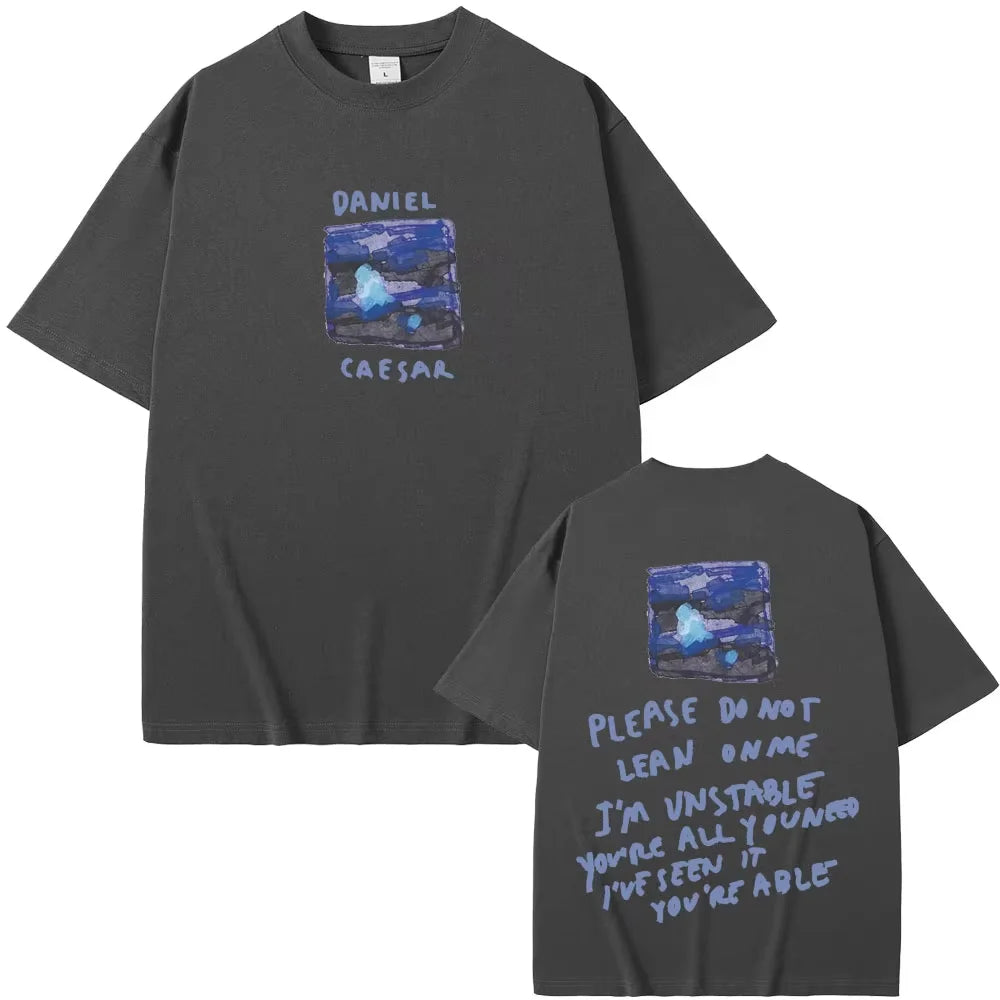 2026 Rapper Daniel Caesar Never Enough Please Do Not Lean on Me Graphic T-shirt Men Women Hip Hop Fashion Trendy Streetwear Tees