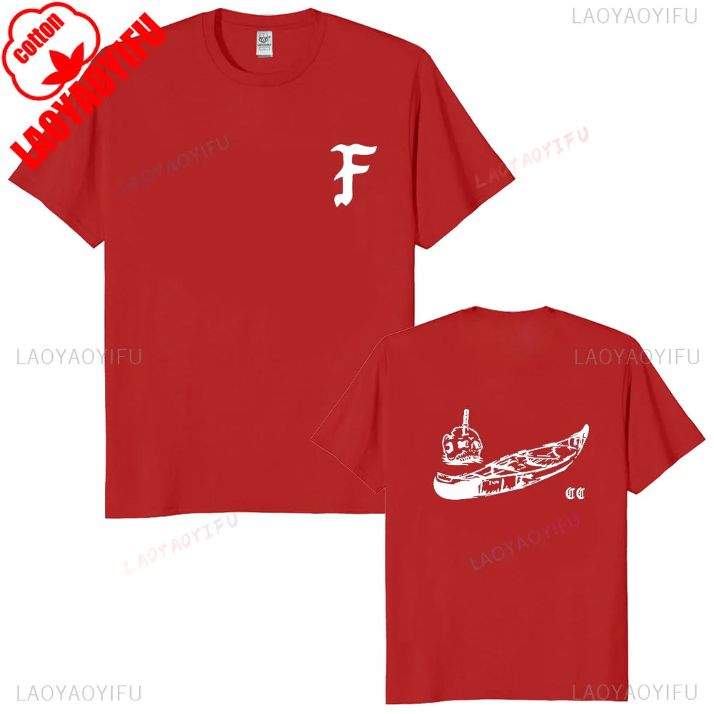 Forward Observations Group Canoe Club Custom Print  T-shirt Skeleton Vintage Hoodies Streetwear Male Casual Oversized tee