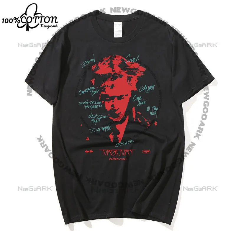 Jackson Wang Magic Man World Tour T Shirt Team Wang Summer Short Sleeve Tee Tops Kpop Harajuku Fashion Gothic Men Women T-shirt