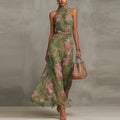 Sleeveless Vacation Style Ruched Dress