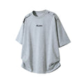 Mens Casual Short Sleeve T-Shirt with Shoulder Buttons