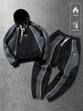 Mens Thermal Hoodie And Pants Set Casual Streetwear Autumn Winter