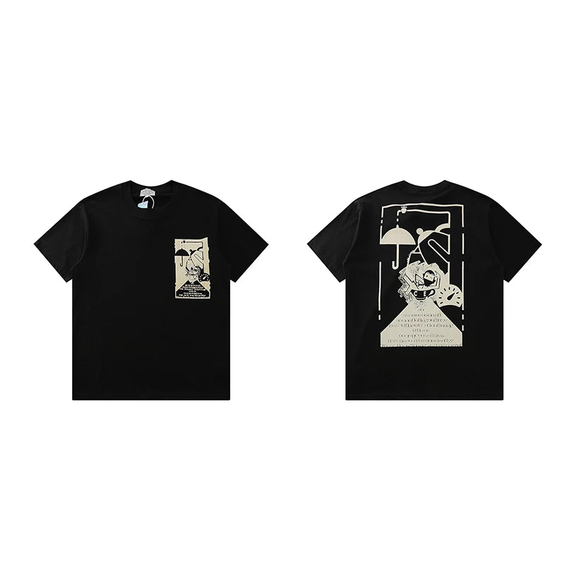 CAV EMPT C.E Short-Sleeved T-Shirt Men Women Couples 100% Cotton Telephone Building Print Cavempt T Shirts Loose Casual Tops