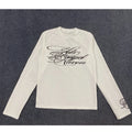 Long sleeved men's and women's knitted round neck T-shirt, loose and versatile, suitable for street trendsetters