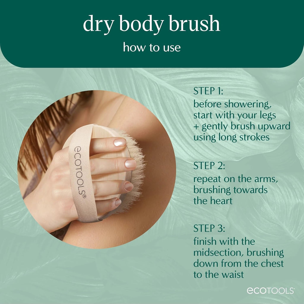 Dry Body Brush, Cruelty-Free Bristles Exfoliate & Smooth Skin, Dry Brushing Removes Flaky Skin, May Help Improve Circulation & Tone, Vegan & Cruelty-Free, 1 Count