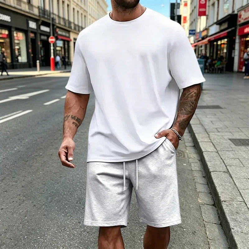 Men's T-Shirt Set Casual O Neck Tees Tracksuit 2026 Sports Jogging Man Clothes Summer Fashion Mix and Match Short Sleeves Shorts