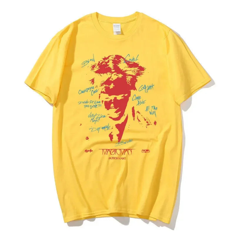 Jackson Wang Magic Man World Tour T Shirt Team Wang Summer Short Sleeve Tee Tops Kpop Harajuku Fashion Gothic Men Women T-shirt