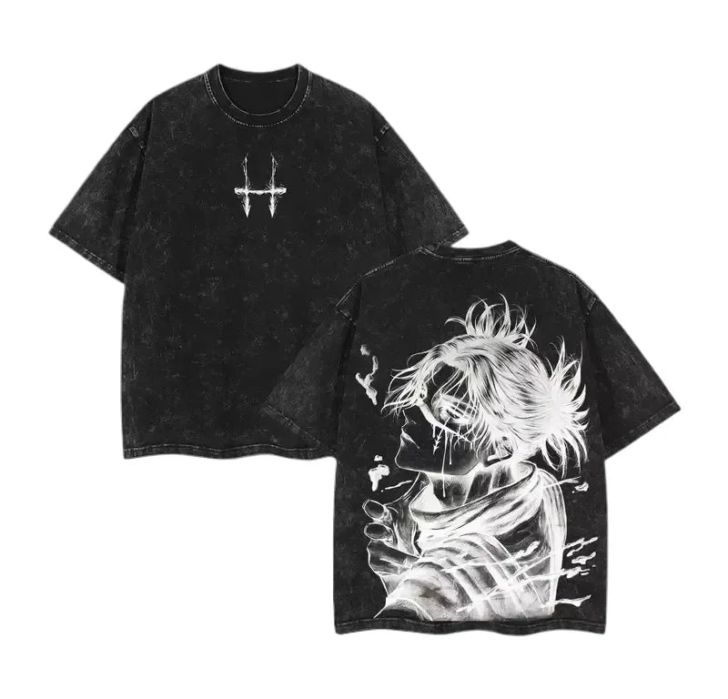 Jujutsu Kaisen Anime Choso Printed T-shirt Men's and Women's Washed T-shirt High Quality Vintage Cotton T-shirt Harajuku Tops