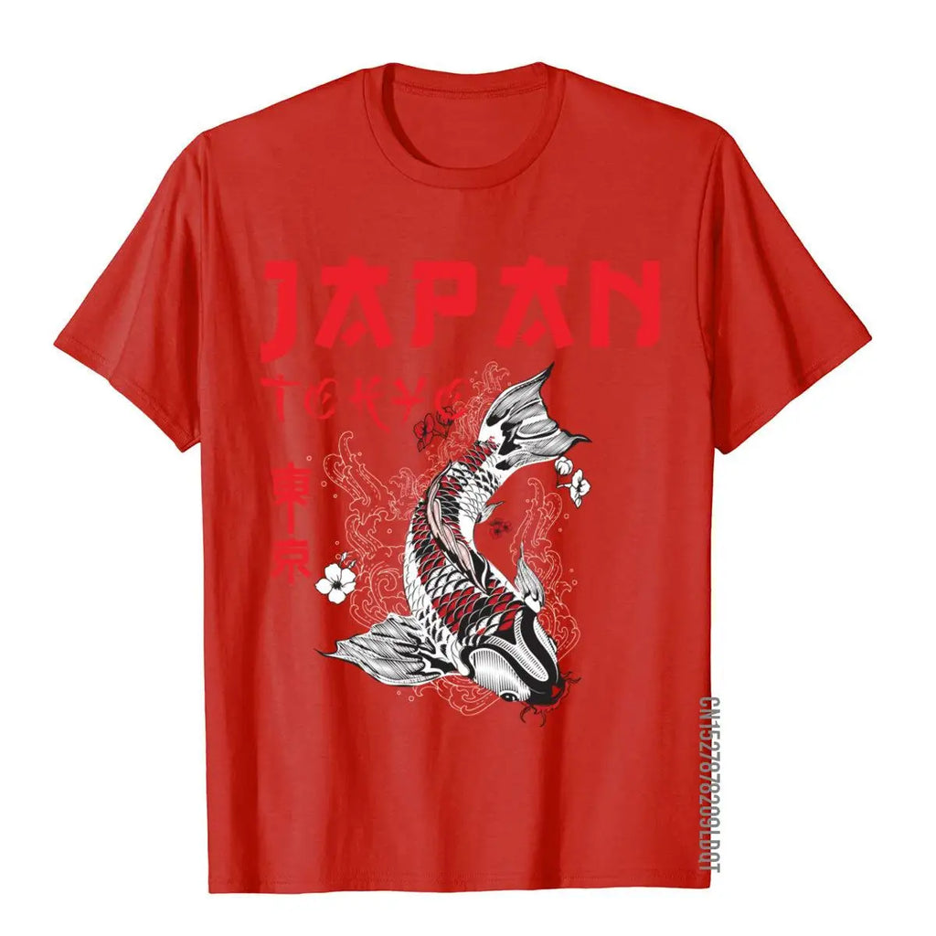 Japanese Fuji Dragon Yakuza Tokyo Koi Fish Customized Tops T Shirt For Men Cotton T Shirts Slim Fit Brand