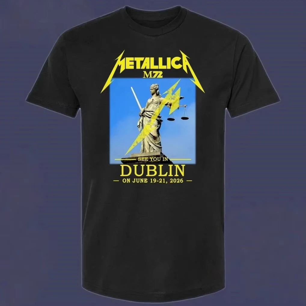 Metallica Frankfurt 2026 Band T-shirt men and women summer cotton clothing Gothic high quality short sleeved Tee streetwear