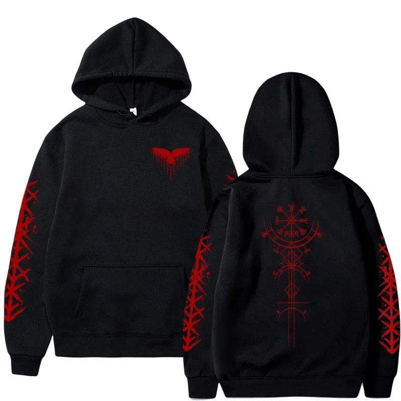Autumn Winter Hot Sale Men's Hoodie High Grade Ancient Viking Rune Pattern Sweatshirt Male Home Outdoor Comfort Warm Casual Coat