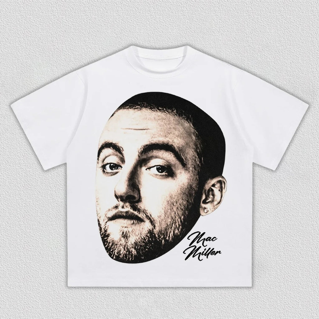Mac Miller Portrait Graphic T-Shirt Men Women Hip Hop Rapper Fan Casual Streetwear Short Sleeve Tee