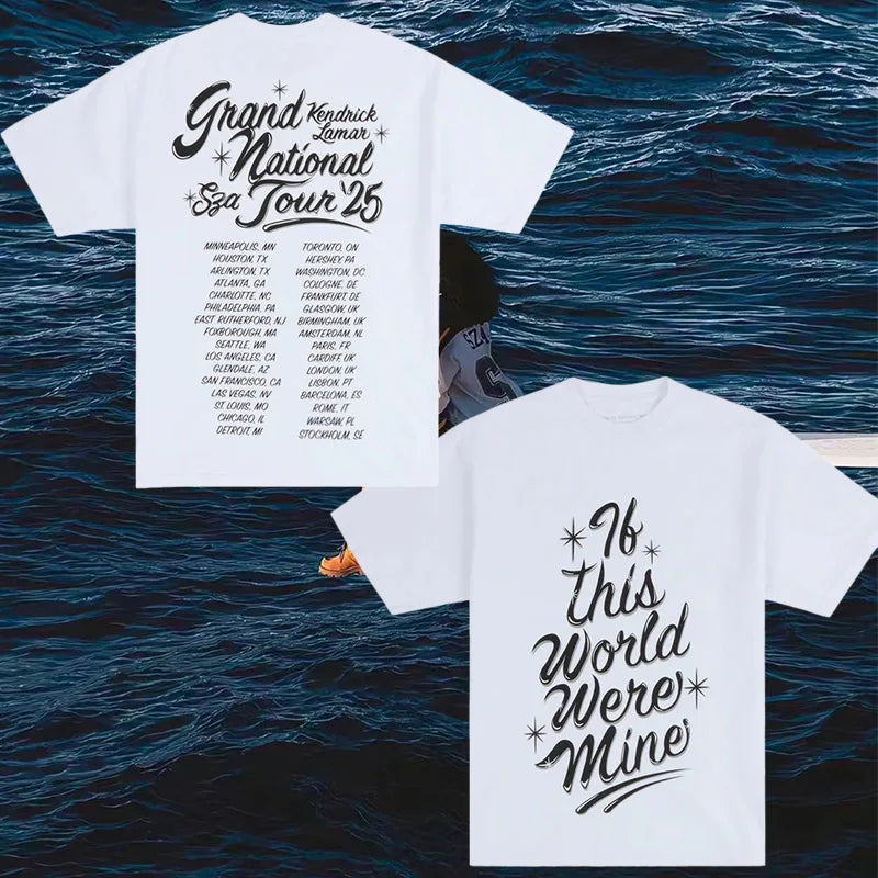 2025 SZA MARIAS Lamar TShirt Grand National Tour Men and Women Clothing Oversize Vintage Unisex High Quality Cotton Clothes