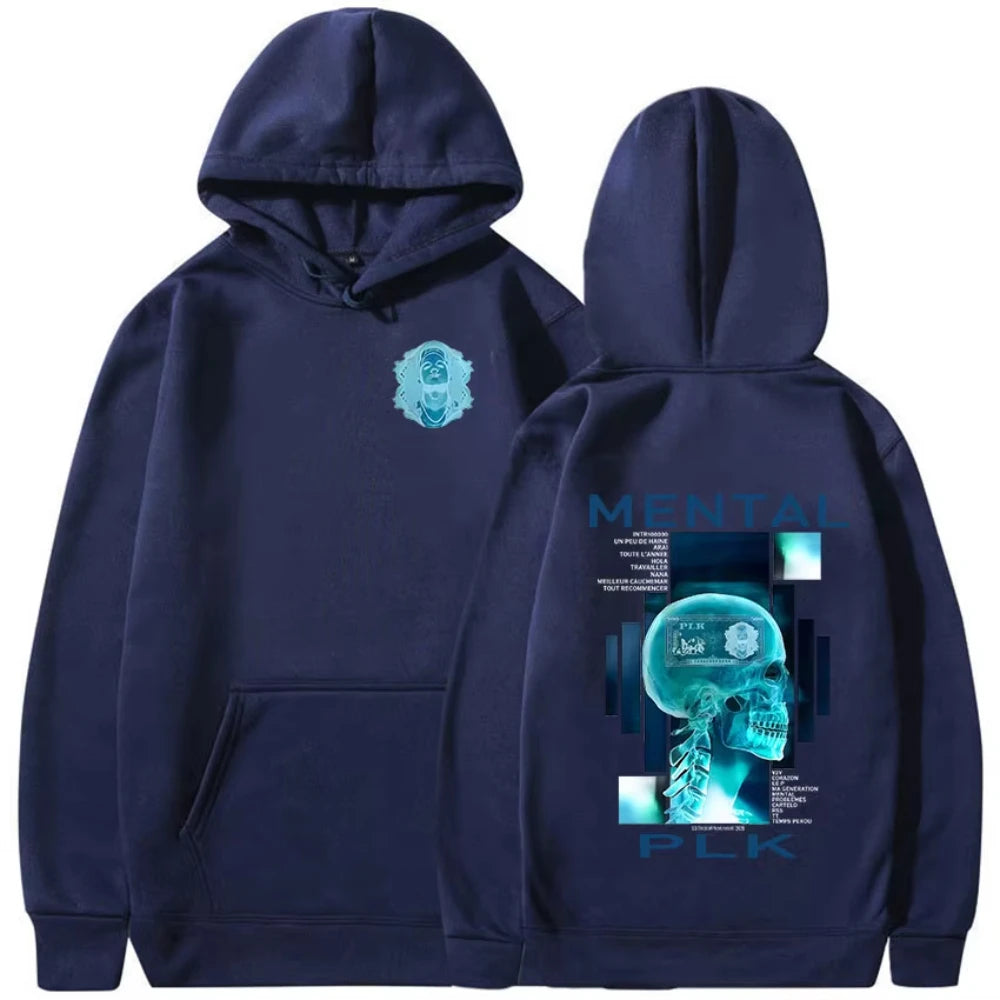 Rapper PLK MENTAL Album 2026 Print Hoodie Men Women Vintage Fashion Long Sleeve Sweatshirt Hip Hop Loose Fleece Clothing Hoodies