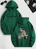 Coraline Inspired Casual Hoodie Men's and Women's Long Sleeved Regular Fit Hooded Pullover with Slight Elasticity